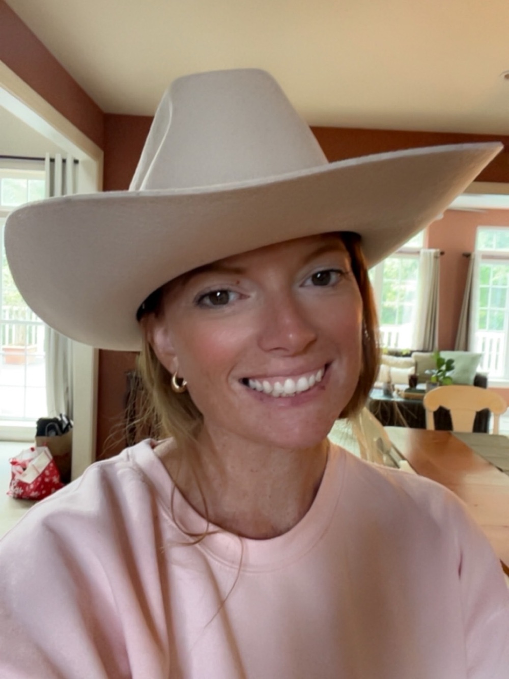 GIGI PIP Women's Wide-Brim Wool Cowboy Hat - Cream